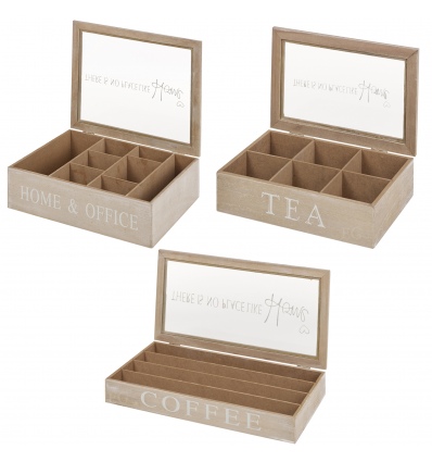 Arti Casa 4 Section Wooden Coffee Box Home [979397]