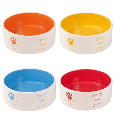 Ceramic Pet Feeder Bowl I Love My Dog [699848]