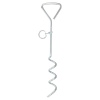 Dog Leash Groundpeg Silver Corkscrew Style [240430]