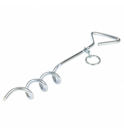 Dog Leash Groundpeg Silver Corkscrew Style [240430]