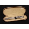 Silver Pen & Pencil In Suede Leather Case [Beige Case]