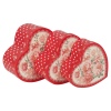 Gift Box 3Pc Red Doily Heart Flowers [445221]