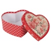 Gift Box 3Pc Red Doily Heart Flowers [445221]