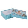 Gift Box 3Pc Blue Oblong Vintage Girl Print [445351]