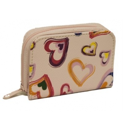 Pink Leather Love Heart Purse 