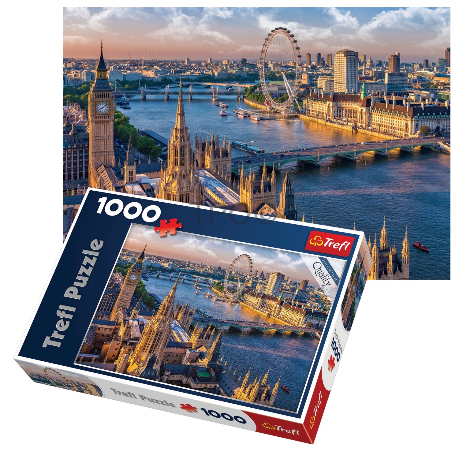 Trefl 1000 Piece Adult Large London Eye Big Ben Thames Floor Jigsaw