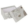 Gift Box 3Pc Silver Flower Rectangle [443166]