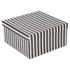 Gift Box 4Pc Black+ White Striped Square [455893]