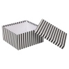 Gift Box 4Pc Black+ White Striped Square [455893]