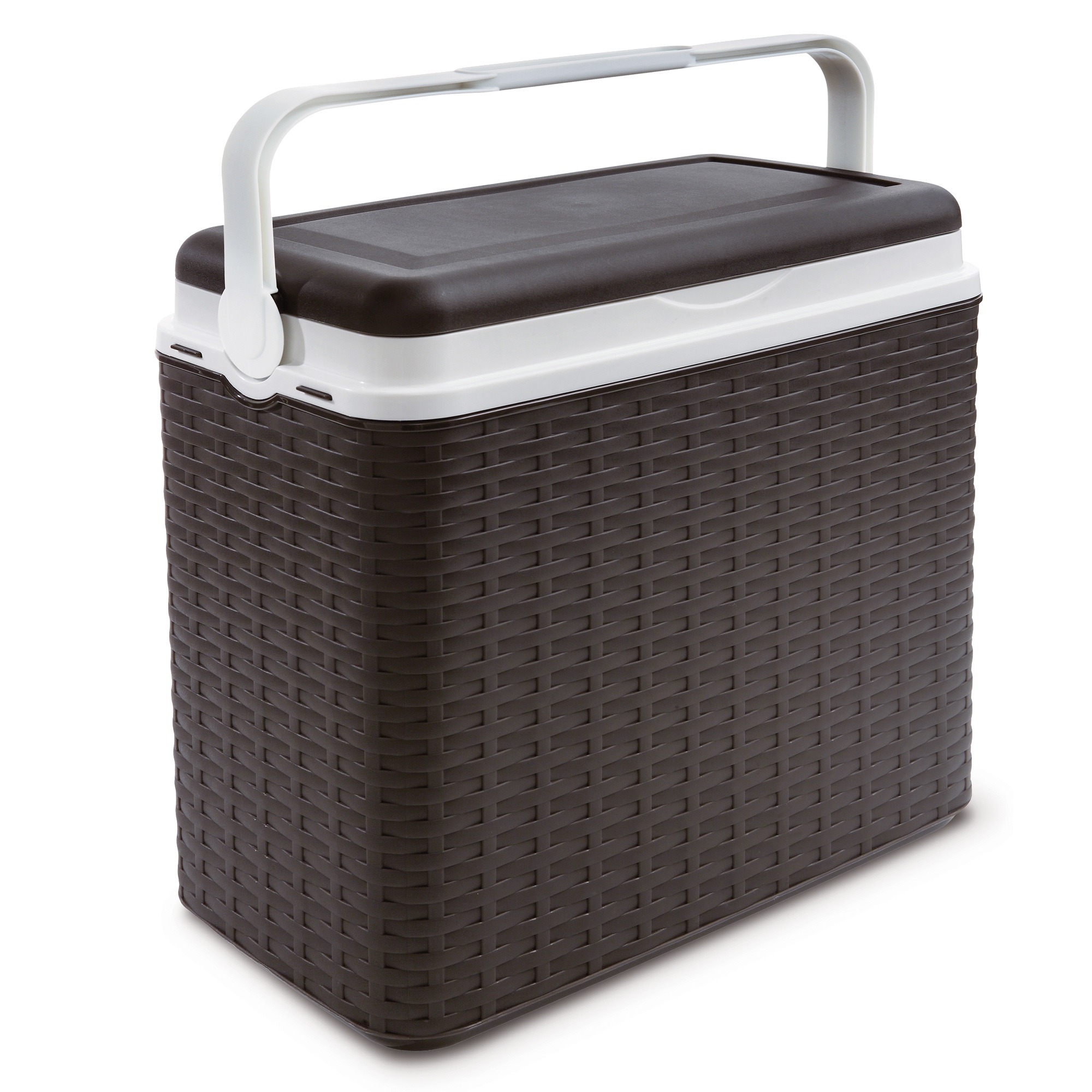 Large 24 Litre Rattan Design Cooler Box Lunch Picnic Beach Cool Ice