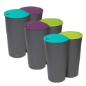 Circular Duo Bin 2x25L With Split Colour Lids [668011]