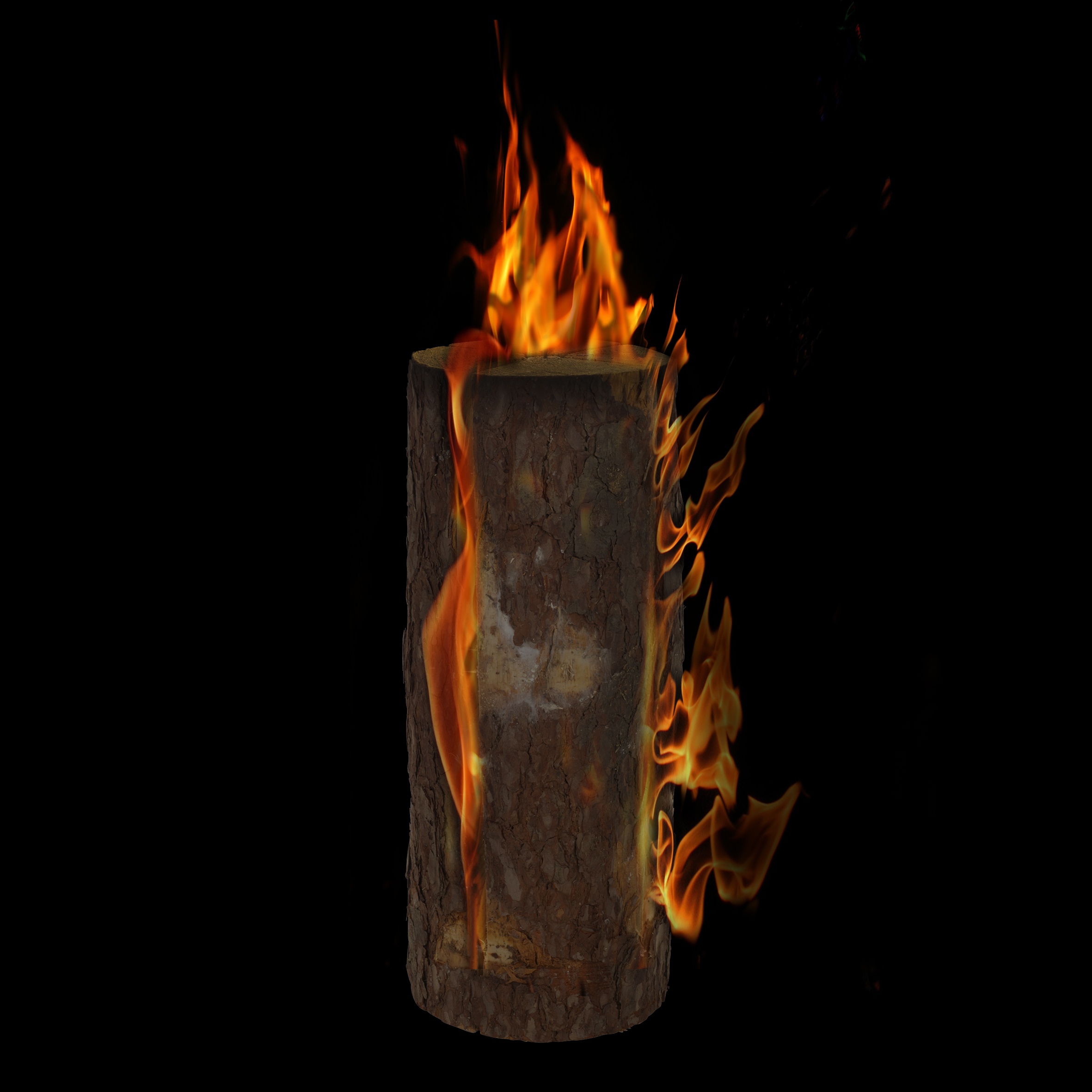 Large 50cm Wooden Fire Log Torch Outdoor Garden Camping BBQ Swedish