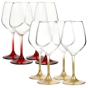 4 Pcs Bormioli Rocco Coloured Stem Wine Glasses