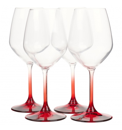 4 Pcs Bormioli Rocco Coloured Stem Wine Glasses