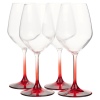 4 Pcs Bormioli Rocco Coloured Stem Wine Glasses