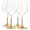 4 Pcs Bormioli Rocco Coloured Stem Wine Glasses