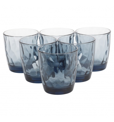 Set of 6 Bormioli Rocco Blue 30.5cl Diamond Glass [065022]