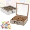 9 Section White Washed Tea Box [899107]