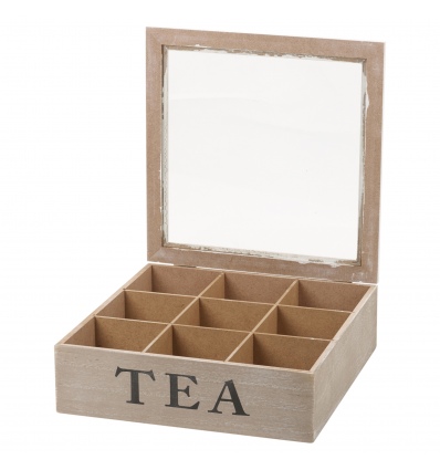 9 Section White Washed Tea Box [899107]