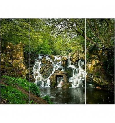 Forest Waterfall Triptych Canvas [128926/pc002892]