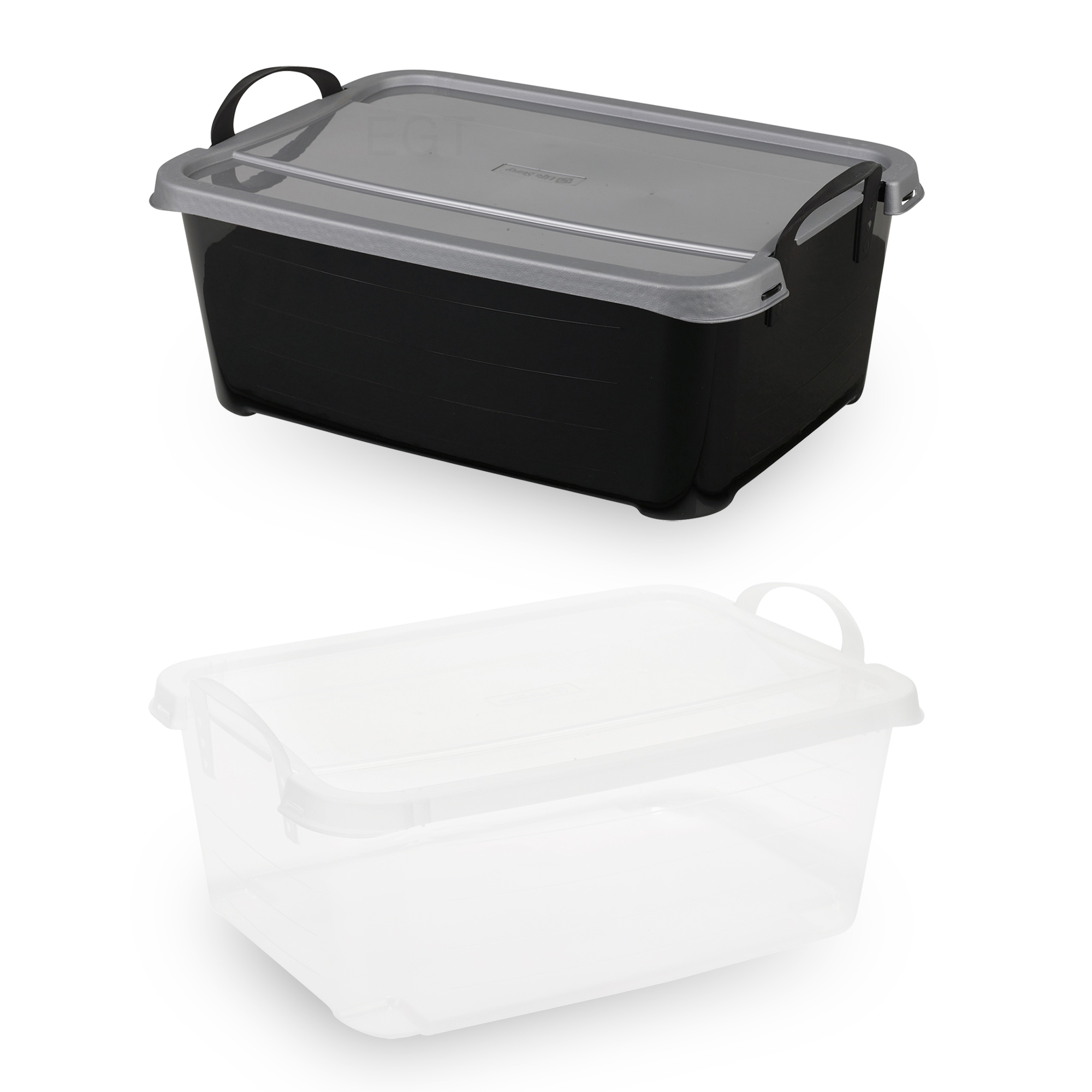 Underbed Plastic Storage Boxes With Lids & Carry Handles Stackable