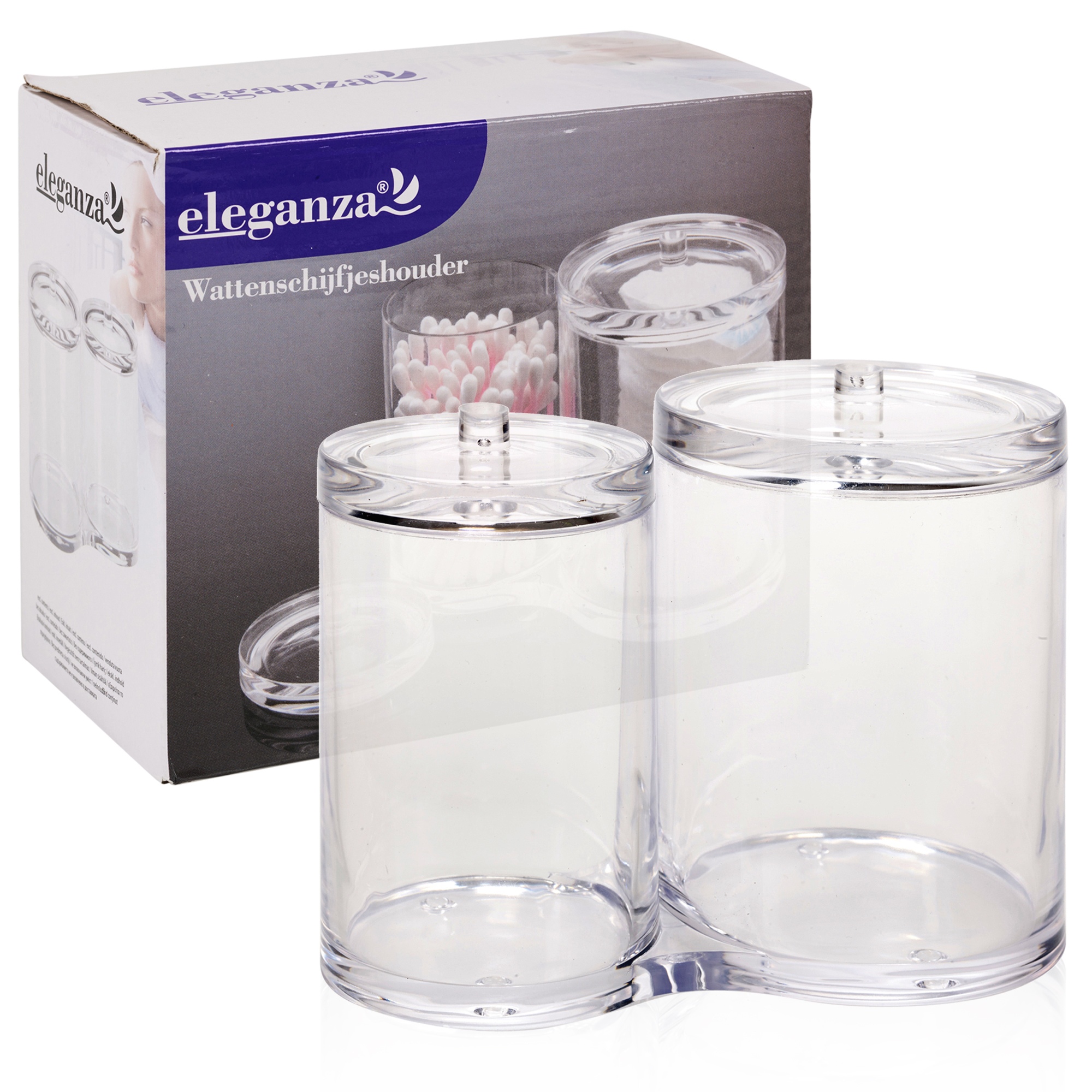 Glass Bathroom Jar with Lid Transparent mDesign Cotton Pad Holder Glass Cotton Bud Holder for Bathrooms and Bedrooms