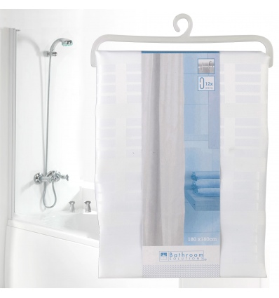 White Shower Curtain With Hooks [628930]
