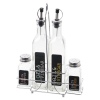 5pc Glass Cruet Set With Chrome Stand [178749]