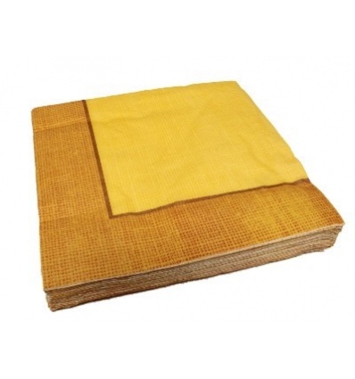 40 Orange Brown Disposable Picnic 3ply Party Serviettes