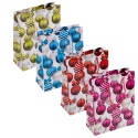 Assorted Colours Single Christmas Gift Bag - Baubles Design [619631]