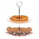 2 Tier Cut Glass Style Cake Stand [880049]