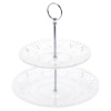 2 Tier Cut Glass Style Cake Stand [880049]