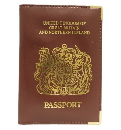 UK Real Leather Passport Holder (Maroon)