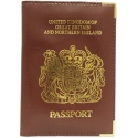 UK Real Leather Passport Holder (Maroon)