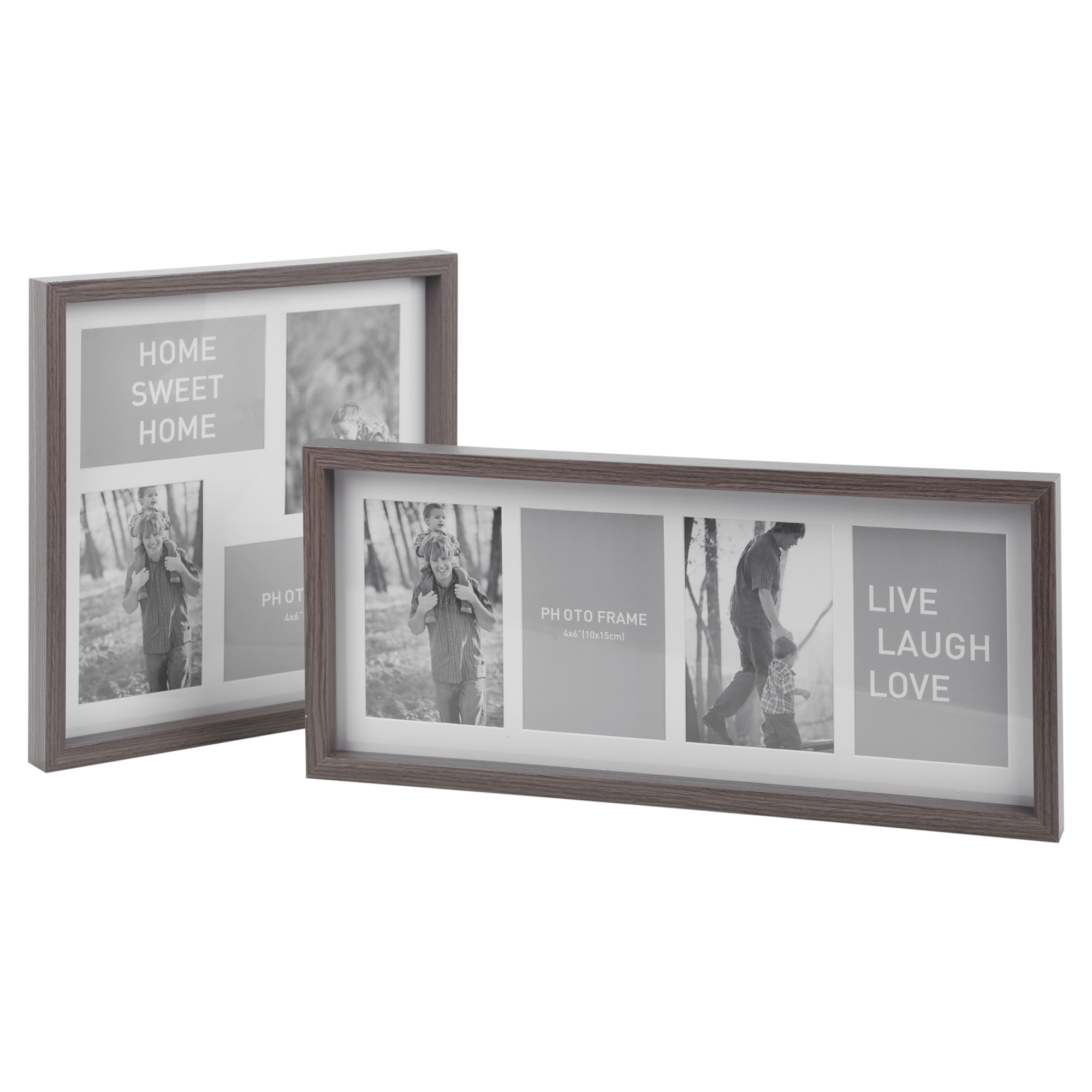 Photo Frame Square Or Rectangle Multi Picture Collage Wood Effect Wall