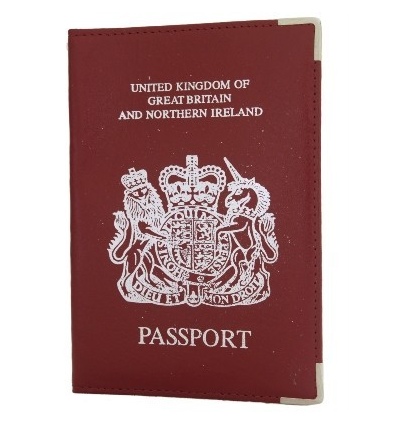 UK Real Leather Passport Holder (Maroon)