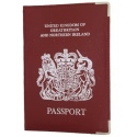 UK Real Leather Passport Holder (Red)
