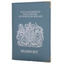 UK Real Leather Passport Holder (Light Blue)