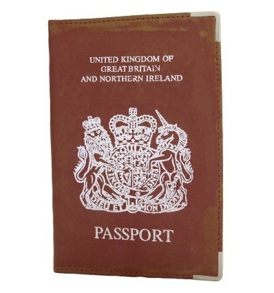 UK Real Leather Passport Holder (Maroon)