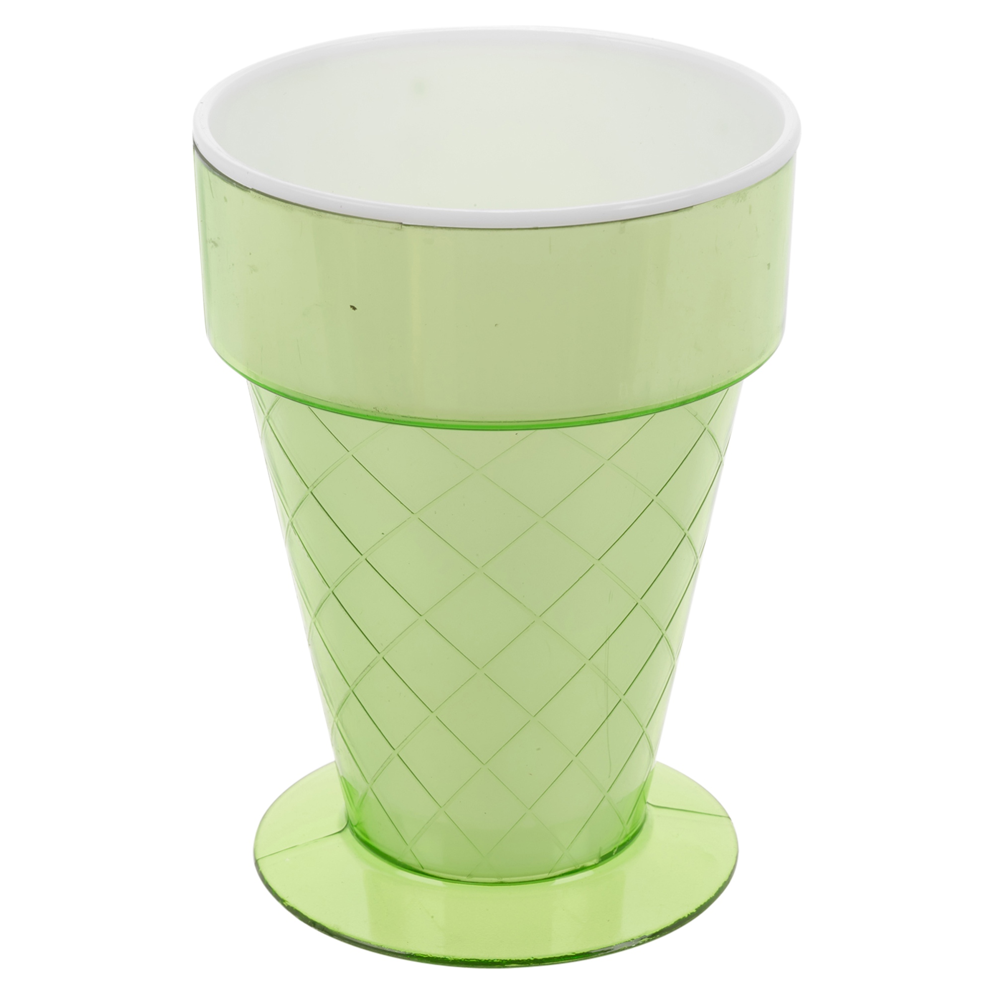 Set Of 4 300ml Plastic Ice Cream Cups Fruit Punch Dessert Cone Dish Cup