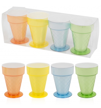 4 Pc Ice Cream Cup Set 300ml [000818]