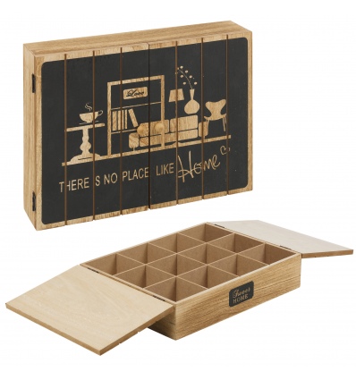 12 Section Wooden Storage Box - No Place Like Home  [896458]
