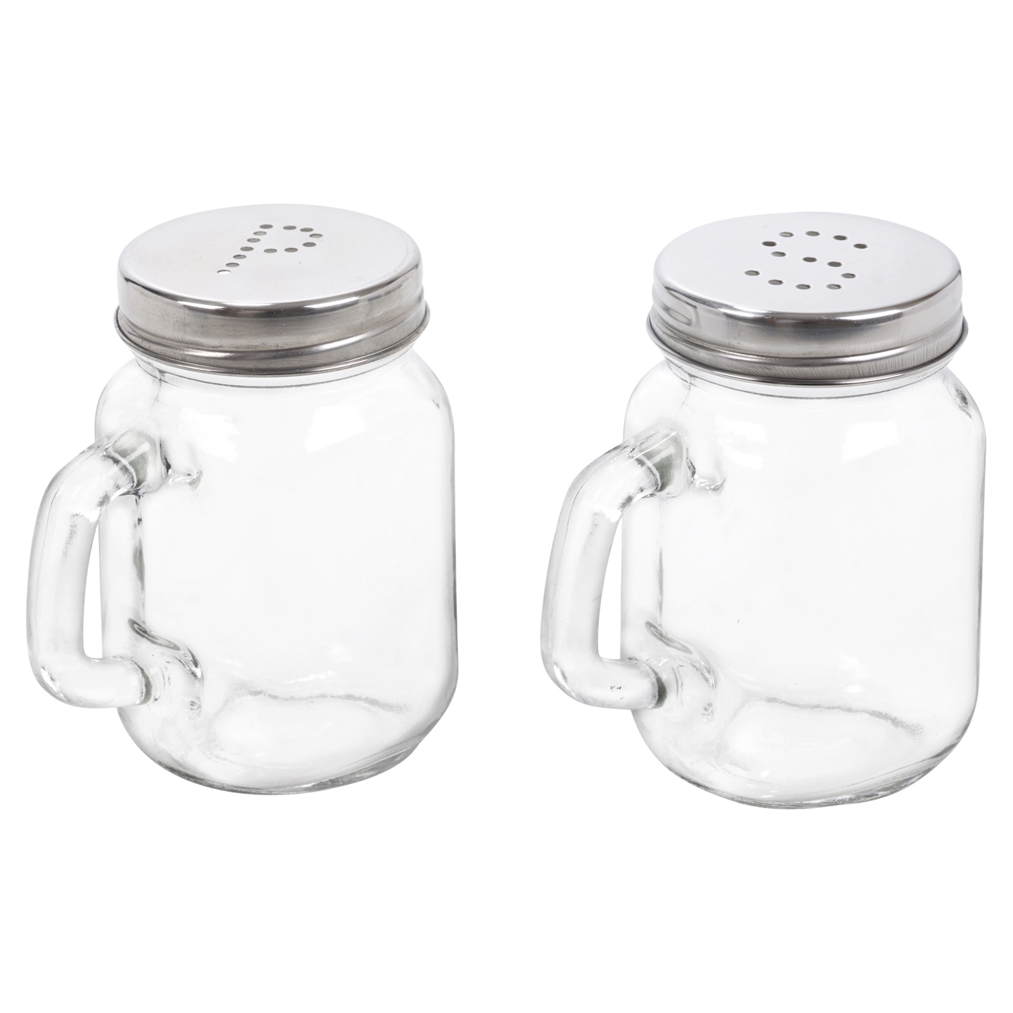 Salt And Pepper Shaker Pot Set Glass Kitchen Pub Restaurant Screw Cap B