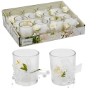 Scented Wedding Candle In Glass With Deco Flower (box of 12) [535203]