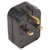 Large Black 13 Amp EU-UK Adaptor Plug