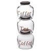 3 Piece 400ml Glass Tea Coffee Sugar Jar Set [870175]