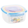 6 Piece Plastic Food Storage Boxes With Colour Lids [287223]