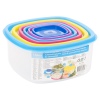 6 Piece Plastic Food Storage Boxes With Colour Lids [287223]