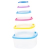 6 Piece Plastic Food Storage Boxes With Colour Lids [287223]