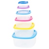 6 Piece Plastic Food Storage Boxes With Colour Lids [287223]